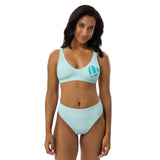 Embrace Summer Vibes with the Light Cyan Grouppii Heart High-Waisted Bikini!