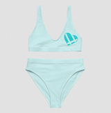 Dive into Summer Elegance with the Light Cyan Grouppii Heart High-Waisted Bikini