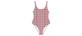 Embrace Playful Elegance: The Pink Heart One-Piece Swimsuit