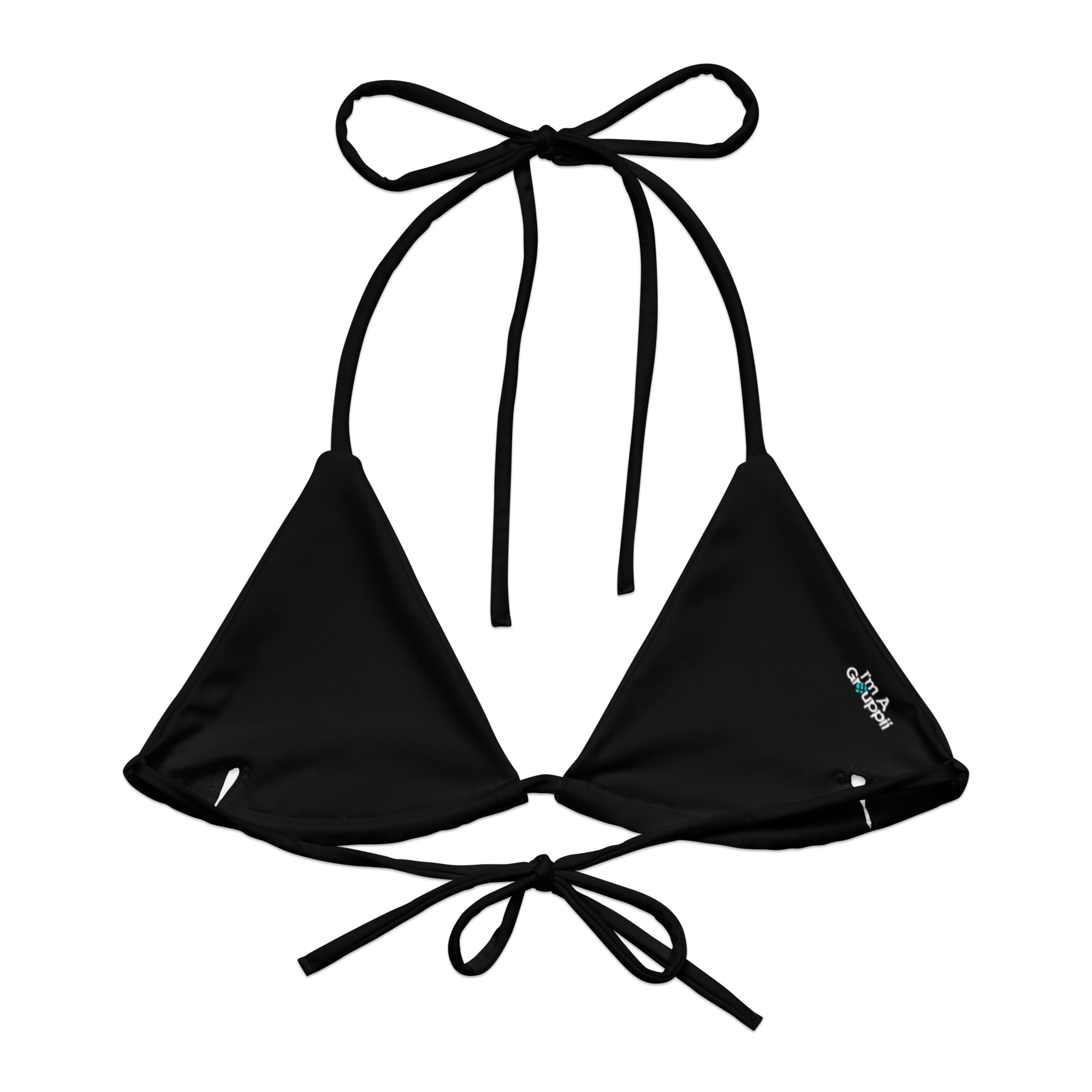 Poll Top With String Heart Print String Bikini Top – G. SHOP