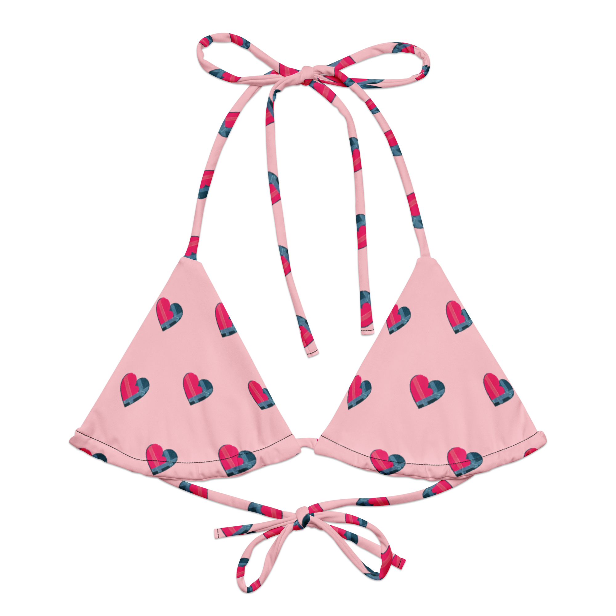 Grouppii Heart String Bikini Top