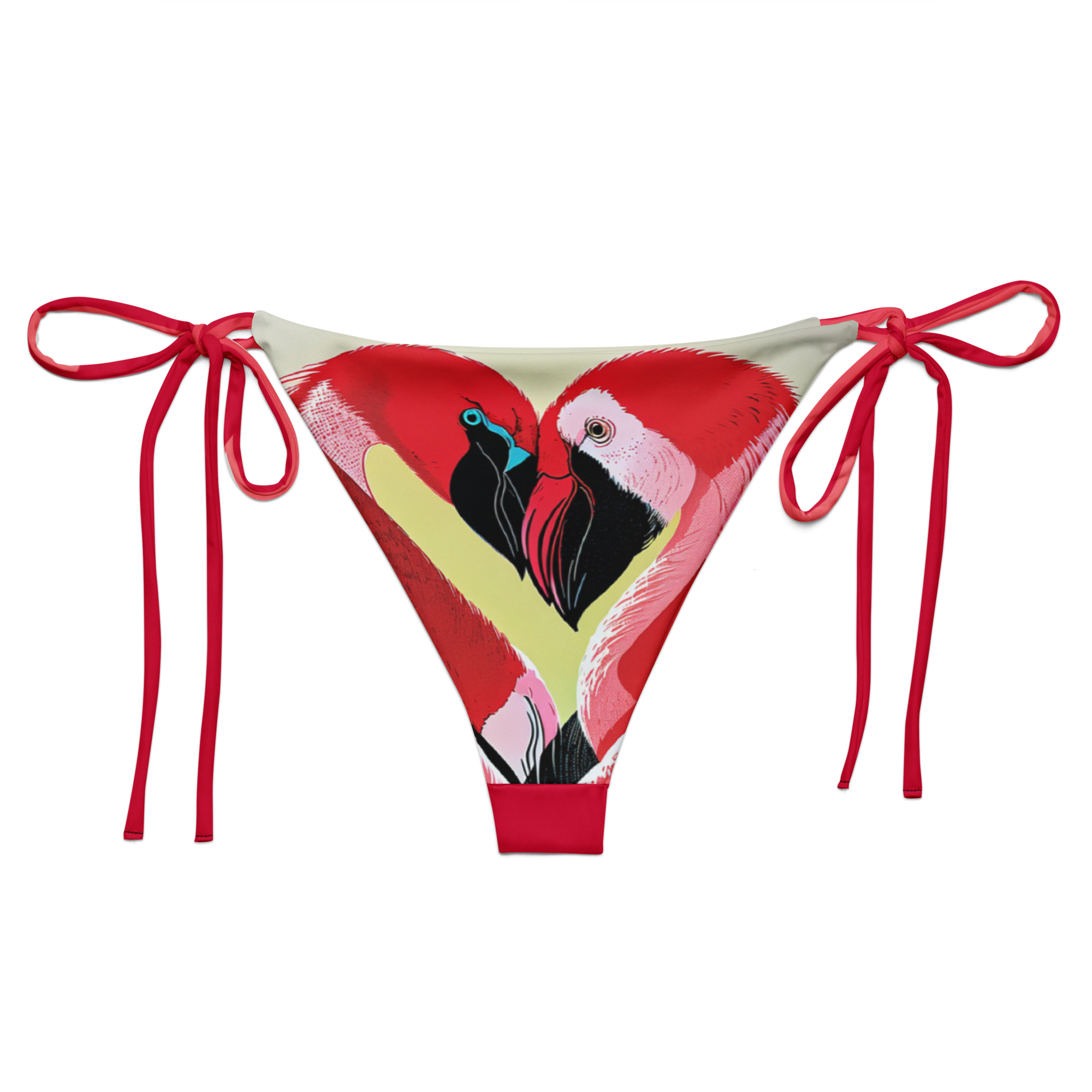 Flamingo Heart String Bikini Bottom