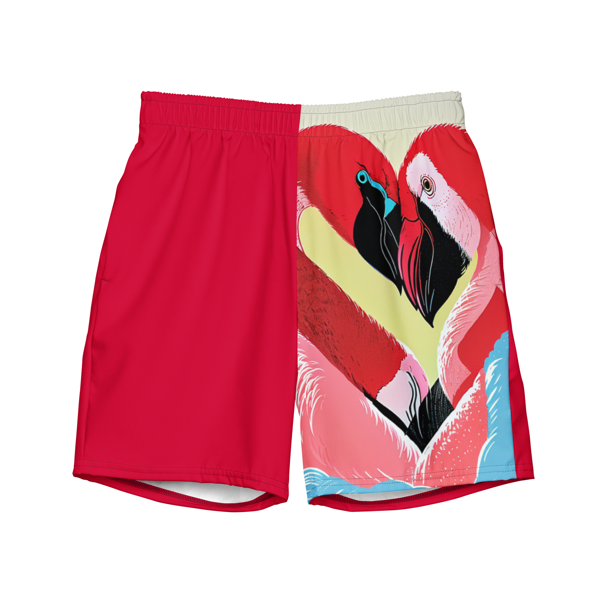 Flamingo Heart Swim Trunks